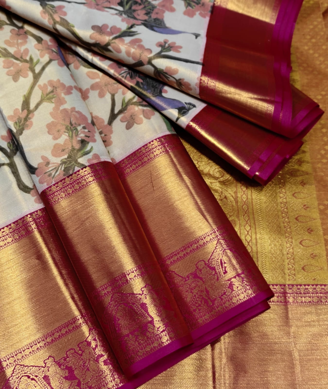 Pure Kanchipuram Silk Saree with Digital Print